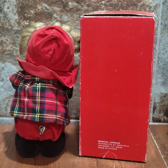 Vintage Mervyns Musical Caroler Animated Plays Jingle Bell - Picture 3 of 13